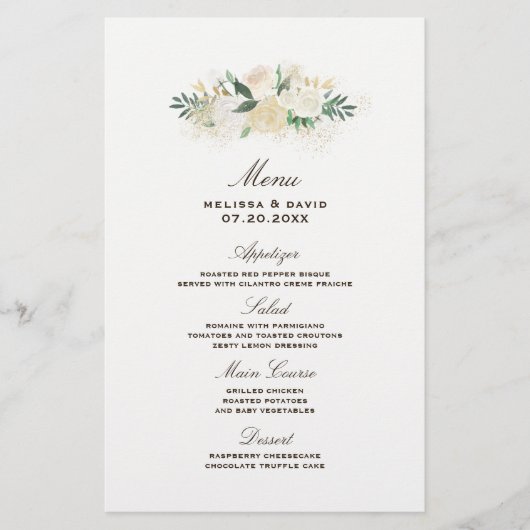 Romantic Woodland Wedding Menu (Voorkant)