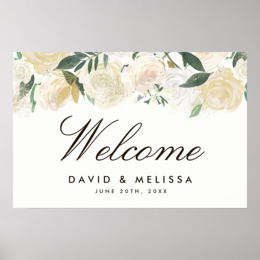 Romantic Woodland Wedding Welcome Sign Poster (Voorkant)