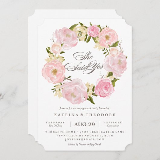 Romantic Wreate zei dat ze Verloving uitnodigen Kaart (Voorkant / Achterkant)