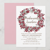 Romantic Wreath Bridesmaids Luncheon Kaart (Voorkant / Achterkant)