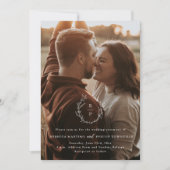Romantic Wreath Monogram Foto Weddenschap Kaart (Voorkant)