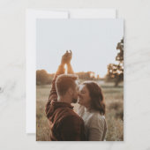 Romantic Wreath Monogram Foto Weddenschap Kaart (Achterkant)