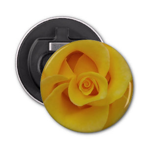 Romantic Yellow Rose Petals Button Flesopener