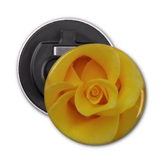 Romantic Yellow Rose Petals Button Flesopener (Voorkant)