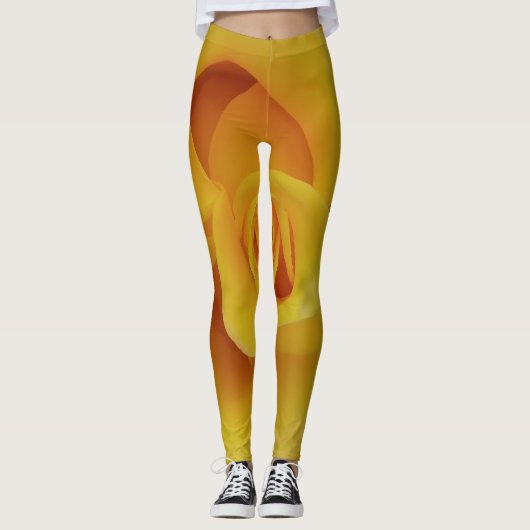 Romantic Yellow Rose Petals Leggings (Voorkant)
