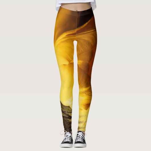 Romantic Yellow Tulip Leggings (Voorkant)