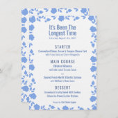 Romantic Zacht Blauw Bindmenu Menu (Voorkant / Achterkant)