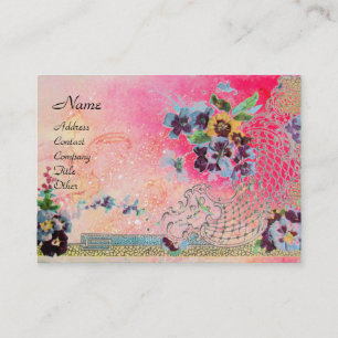 ROMANTICA 2 / Mooie Pansies in roze en blauw Visitekaartje