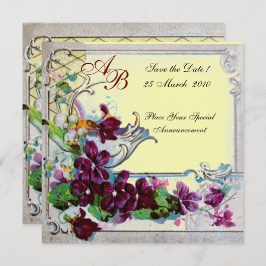 ROMANTICA 4 MONOGRAM ,Geel Kaart (Voorkant / Achterkant)