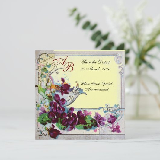 ROMANTICA 4 MONOGRAM ,Geel Kaart (Staand voorkant)