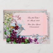 ROMANTICA  4 MONOGRAM ,Roze Kaart (Voorkant / Achterkant)