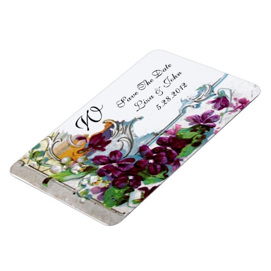 ROMANTİCA 4 MONOGRAM, sparen de Datum, groen, wit Magneet (Linkerzijde)