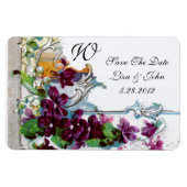 ROMANTİCA 4 MONOGRAM, sparen de Datum, groen, wit Magneet (Horizontaal)