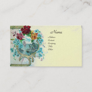 ROMANTICA Antieke Bloemen Rozen, Bloemige Crème Pa Visitekaartje