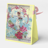 ROMANTICA ELEGANTE BRUILOFT ROZE PARELTJE MONOGRAM BEDANKDOOSJES (Achterkant)