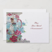 ROMANTICA  MONOGRAAM, rood blauw roze wit ijs Kaart (Achterkant)