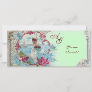 ROMANTICA MONOGRAAM, rood wit blauw roze groen Kaart