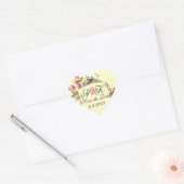 ROMANTİCA MONOGRAM/PINK CYCLAMENS BEWAREN DE DATUM HART STICKER (Envelop)