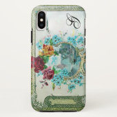 ROMANTICA MONOGRAM-ROZEN EN VLIEGVOGELS Case-Mate iPhone CASE (Achterkant)