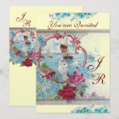 ROMANTİCA  MONOGRAM Wit Champagnetinten Metalen pa Kaart (Voorkant / Achterkant)