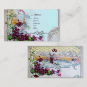 ROMANTICA Pansies, Violets, Winter Floral White Visitekaartje (Voorkant / Achterkant)