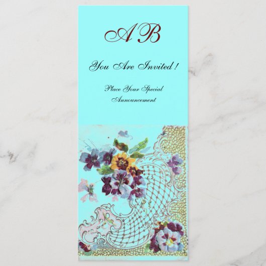 ROMANTİCA Pink Blue Floral Wedding Programme (Devant)