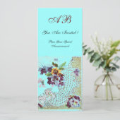 ROMANTİCA Pink Blue Floral Wedding Programme (Debout devant)