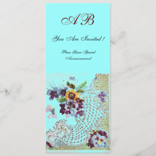 ROMANTİCA Pink Blue Floral Wedding Programme