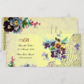 ROMANTİCA Programme de mariage floral bleu jaune (Devant / Derrière)