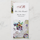 ROMANTİCA Roze Blauw Wit Bloemen Trouwprogramma Programma (Voorkant / Achterkant)