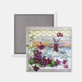 ROMANTICA winterlandschap met pansieën Magneet (Voorkant / Achterkant)