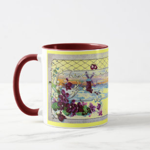 ROMANTICA Winterlandschap,Viooltjes,Bloemenslinger Mok