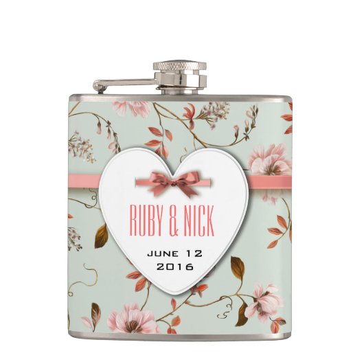 RomanticCharm Floral Wedding collectie Heupfles (Voorkant)