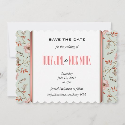 RomanticCharm  Floral Wedding collectie Save The Date (Voorkant)