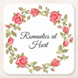 Romantics at Hart Vierkante Kartonnen Onderzetter