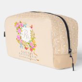 Romantiek Bloeiende Tuin Monogram Beige Toilettasje (Rechterhoek)