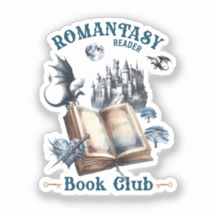 Romantiek Lezer Dragon Book Club Castle Sticker