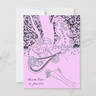 ROMANTIEK / ROMANTISCHE GELIEFDE ROZE LILAC TROUWF KAART
