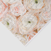 Romantiek roze rozen en Frans script Tissuepapier (Detail)