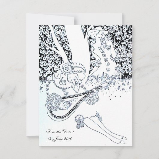 ROMANTIEK, SAVE THE DATE, zwart-wit Kaart (Voorkant)
