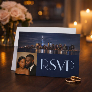 Romantiek, stijl en magie van New York City RSVP Kaart