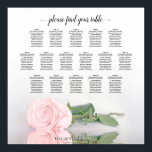 Romantique 16 Table Rose Rose Mariage Tableau de s<br><div class="desc">Cette belle carte de sièges mariages a assigné des tables pour 160 invités à 16 tables (10 personnes par table). Le design est élégant, moderne, romantique et chic, avec une rose rose rose rose vif à long tige réfléchissant dans l'eau avec des vagues et des ondulations. Il y a un...</div>