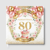 Romantique 80e anniversaire Livre d'hôtes Blush Ba (Recto)