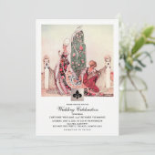 Romantique Art Vintage personnalisé Invitations de (Debout devant)