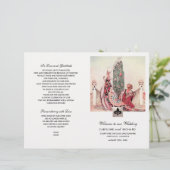 Romantique Art Vintage Programme de mariage plié (Debout devant)