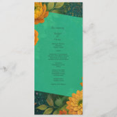 romantique automne fleuri mariage menu & programme (Dos)