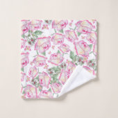 Romantique blanc rose jaune d'été rose floral (Gant de toilette)