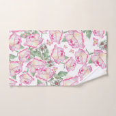 Romantique blanc rose jaune d'été rose floral (Serviette à main)