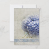 Romantique Blue Hydrangeas mariage RSVP (Devant)
