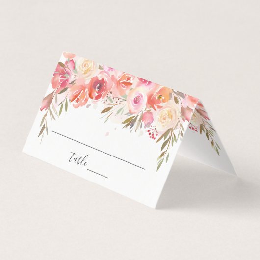 Romantique Blush Bloom Floral Mariage Table Place (Front)